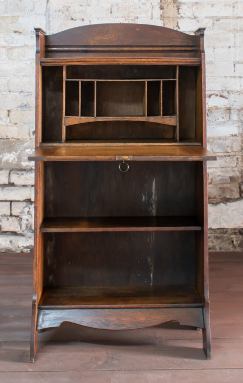 Arts & Crafts Oak Students Bureau Writing Desk