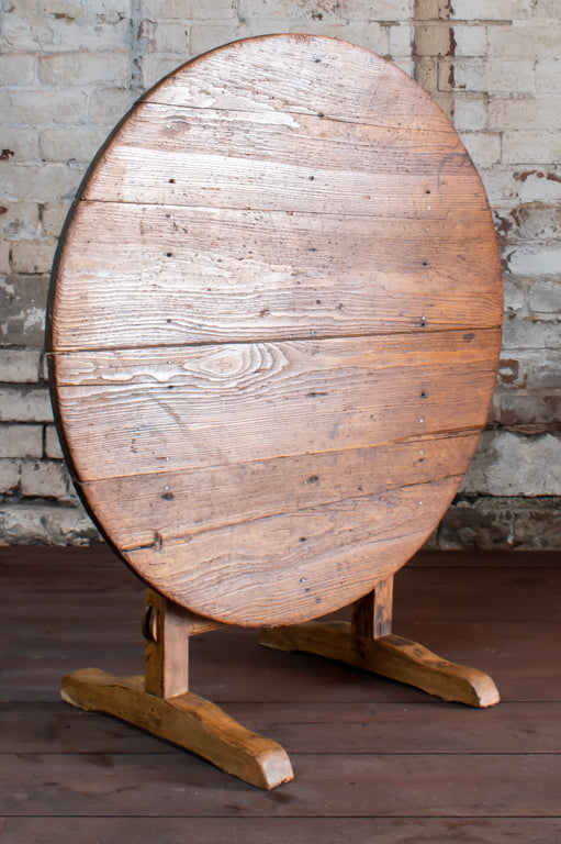 19thC. French Tilt Top Vendange Wine Tasting Table