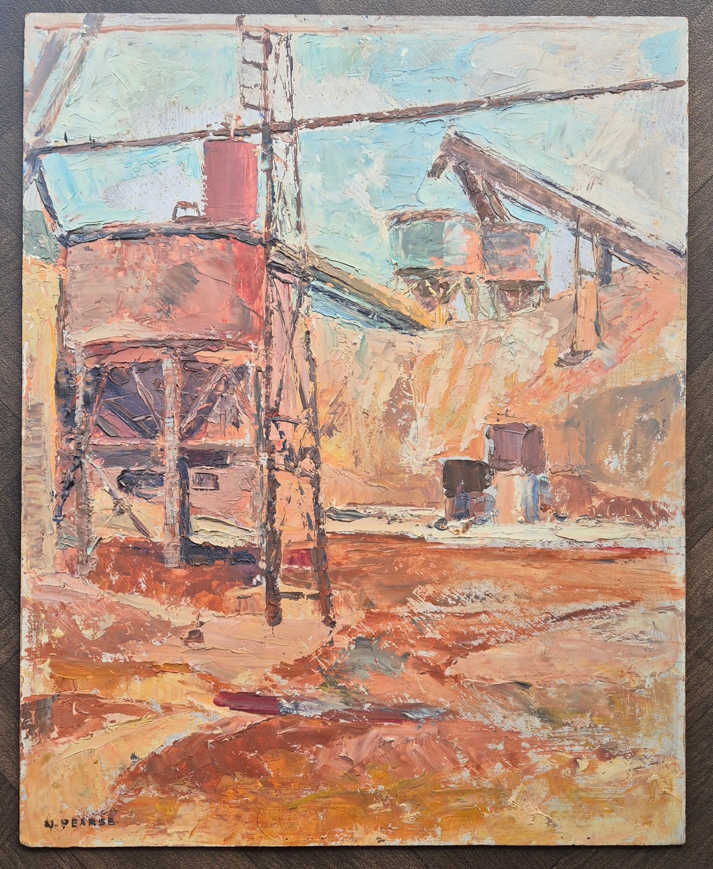 Norah Prease (1889-1981) - Gravel Pit Oil on Board Painting