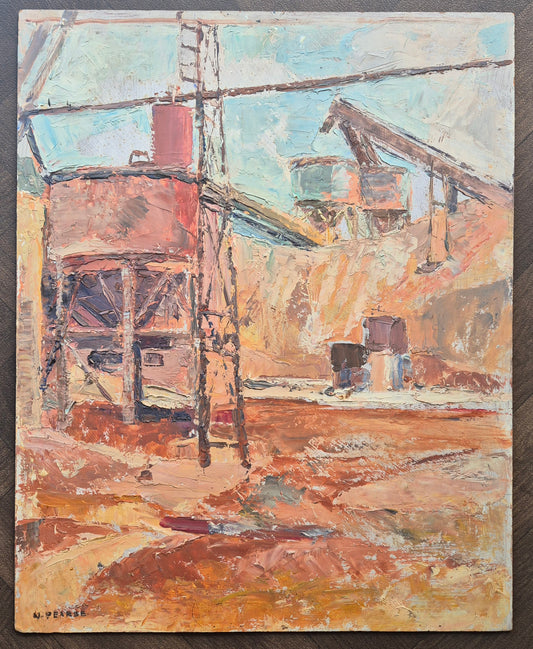 Norah Prease (1889-1981) - Gravel Pit Oil on Board Painting
