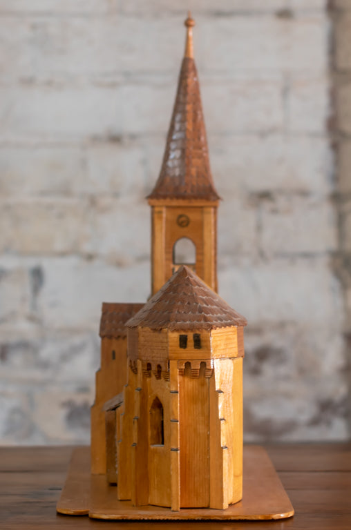 Folk Art Scratch Built Church Model