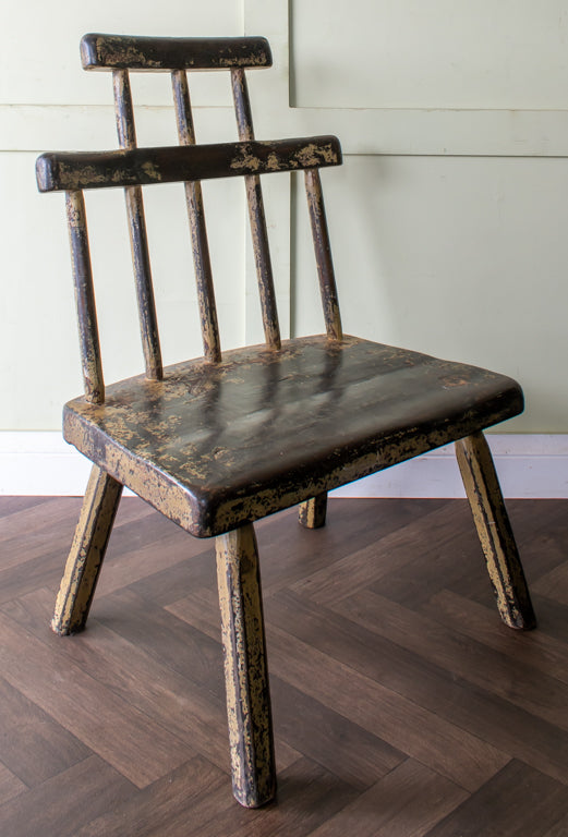 Welsh Primitive Ash & Elm Low Stick Back Chair
