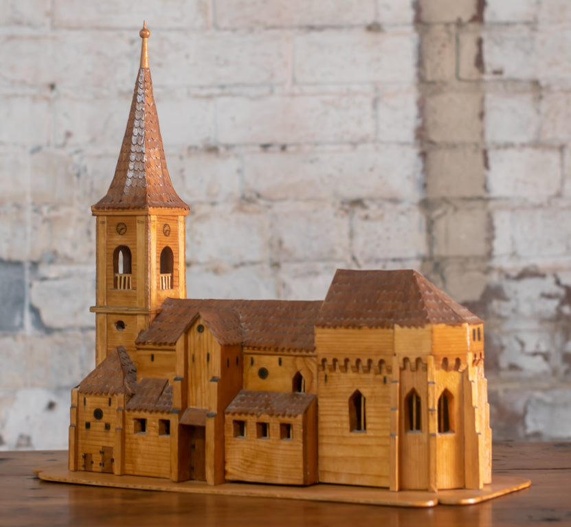 Folk Art Scratch Built Church Model