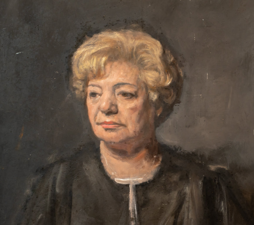George Weissbort (1928-2013) Large Oil on Board Female with Book Portrait