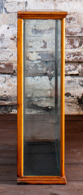19thC. Countertop Shop Ripple Glass Mirrorback Display Cabinet
