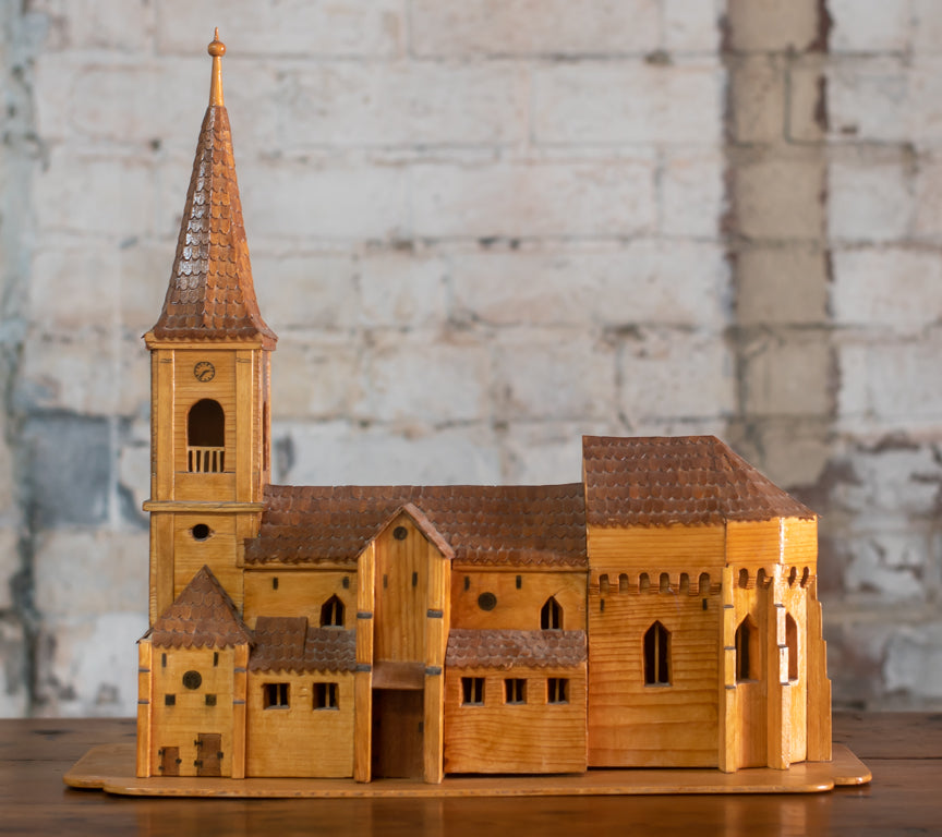 Folk Art Scratch Built Church Model
