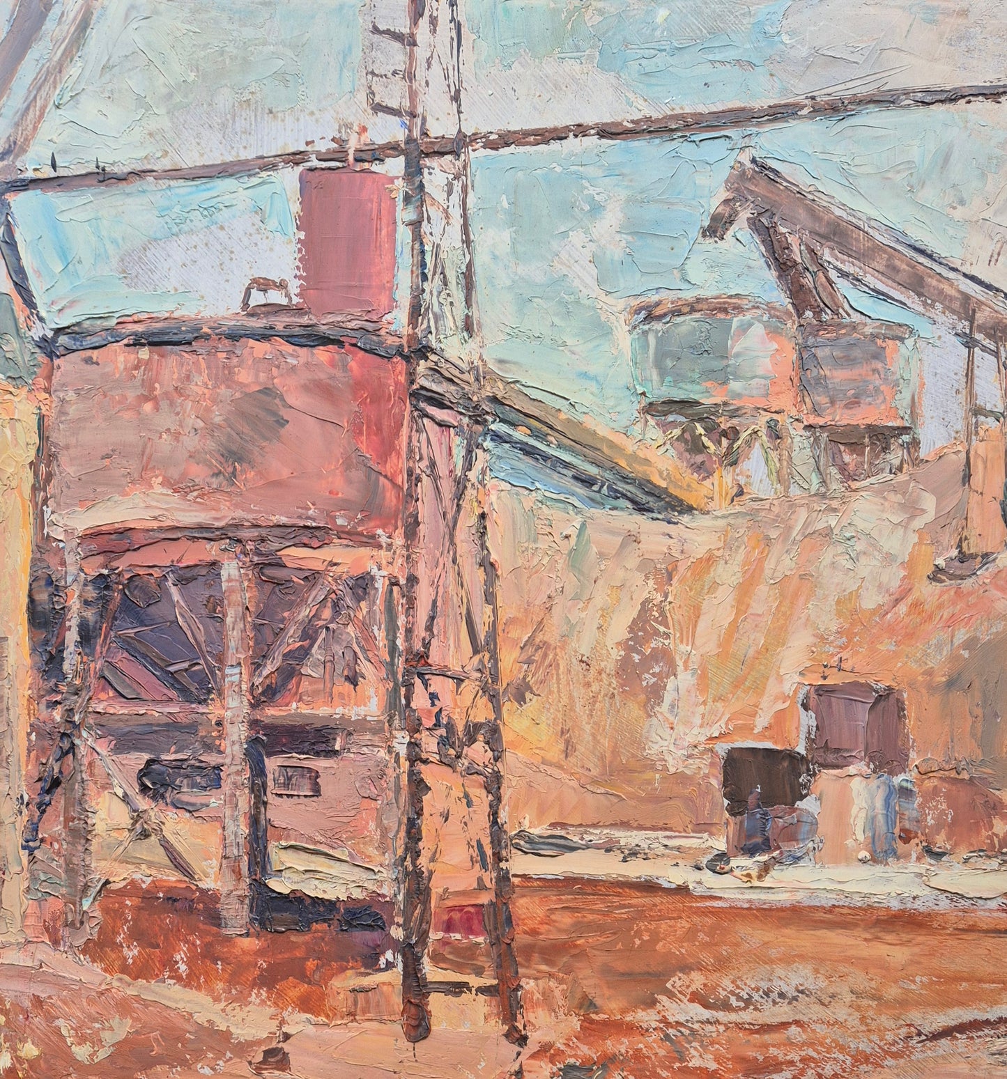 Norah Prease (1889-1981) - Gravel Pit Oil on Board Painting