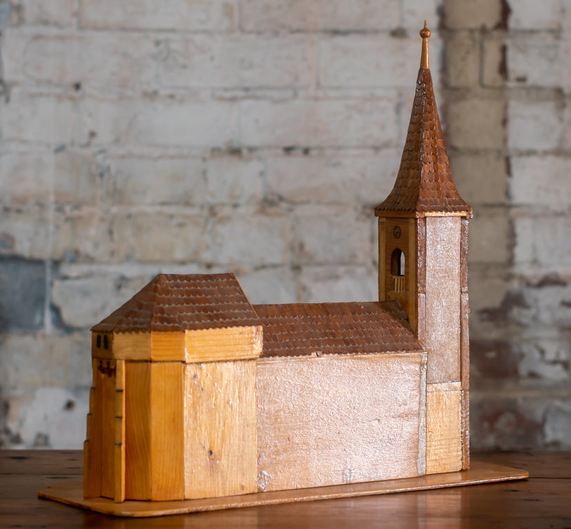 Folk Art Scratch Built Church Model